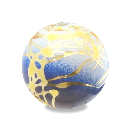 Arabesque beads gold line blue