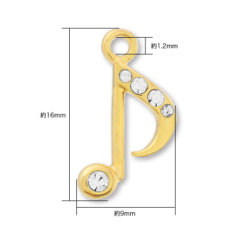 チャーム 8分音符 クリスタル/RC
