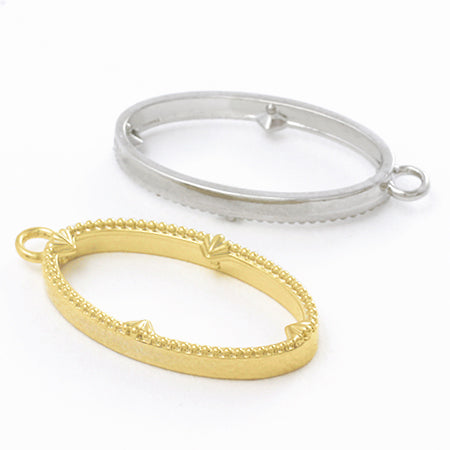 Domestic Cast Part Design Frame Oval Rodium Color