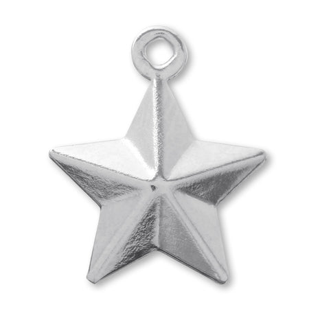 Press charm star rhodium color