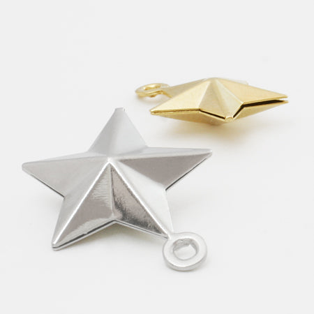 Press charm star rhodium color