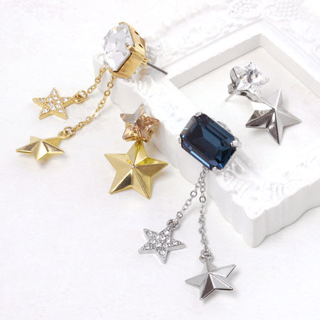Press charm star rhodium color