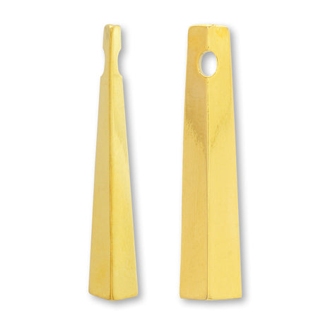 メタルパーツ スティック四角錘横穴 ゴールド