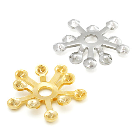 Metal flower core approximately 16mm gold