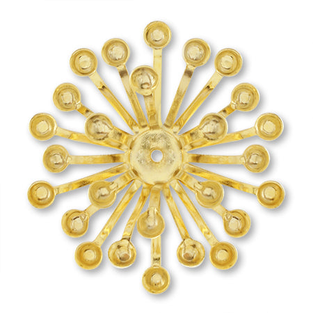 Metal flower core approximately 24mm gold