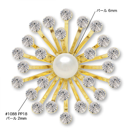 Metal flower core approximately 24mm gold
