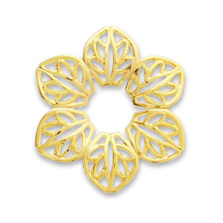 スカシパーツ 花六弁 約23mm ゴールド