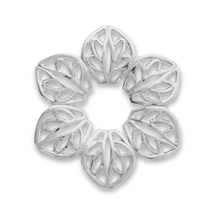 スカシパーツ 花六弁 約23mm ロジウムカラー