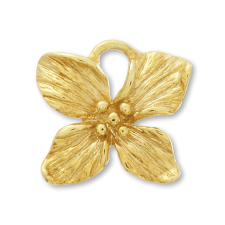 Charm Botanical 4 Valve Flower Gold