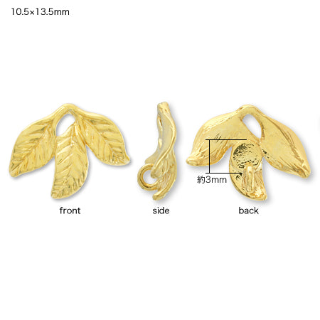 Charm botanical reef 10.5 × 13.5 mm rhodium color