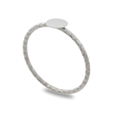 5mm rhodium collar with round plate