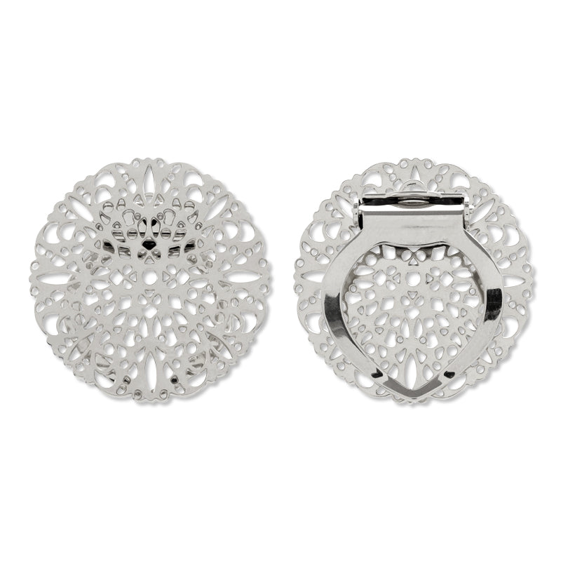 Scarf closure Squash round (domestic) rhodium color