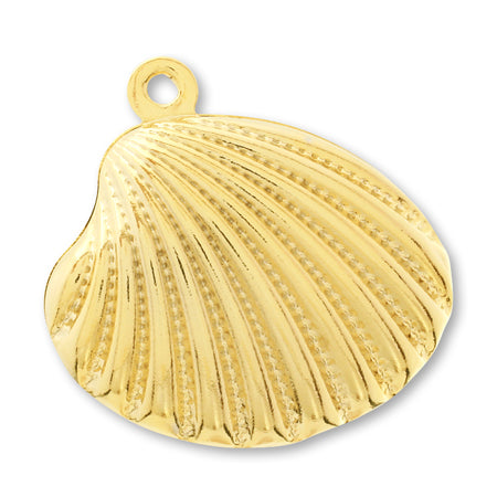 真鍮プレスチャーム シェル立体2 ゴールド