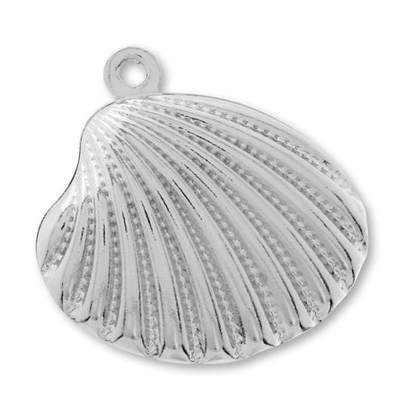 真鍮プレスチャーム シェル立体2 ロジウムカラー