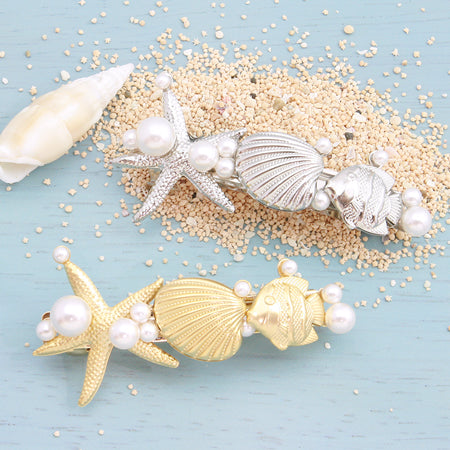 Brass press charm starfish 2 matte gold