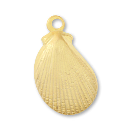 Brass press charm shell 1 matte gold