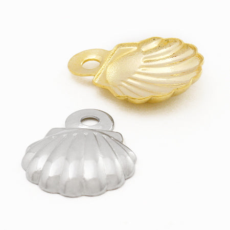 真鍮プレスチャーム シェル2 ロジウムカラー