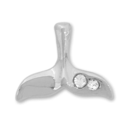 Charm Lucky Whale Tail Side Hole Crystal/RC