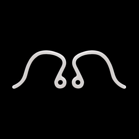 セラミックピアス U字 ホワイト