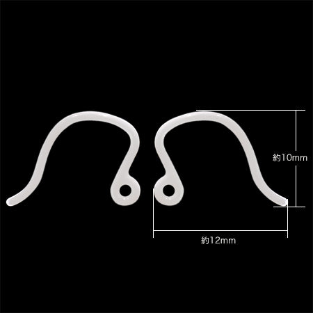 セラミックピアス U字 ホワイト