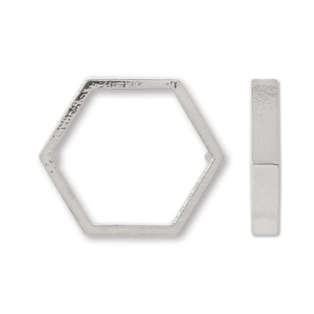 Cast parts frame hexagon rhodium color