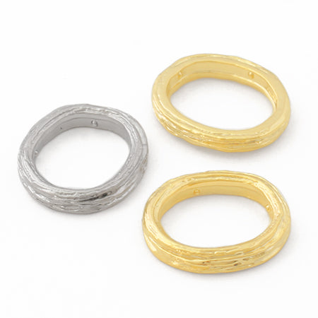 国産キャストパーツ デザインフレーム オーバル ヘアライン ロジウムカラー