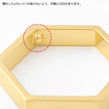 Cast parts frame hexagon rhodium color