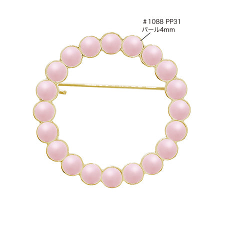 Broach empty frame circle No.1 gold