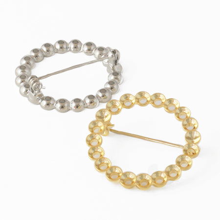 Broach empty frame circle No.1 gold