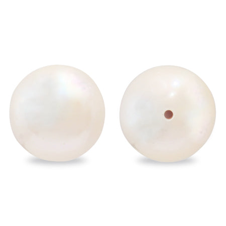 Freshwater pearl round one hole white