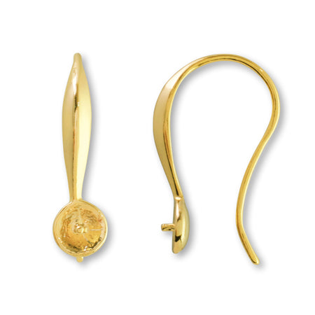 Design earrings U-shaped core for round balls 6-10mm gold