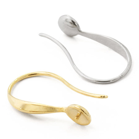 Design earrings U-shaped core for round balls 6-10mm gold