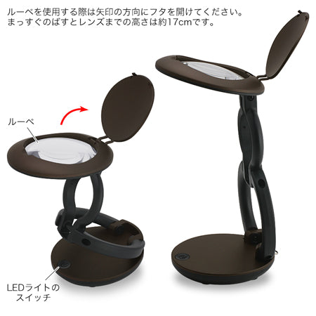 LED付マルチルーペ ブラウン