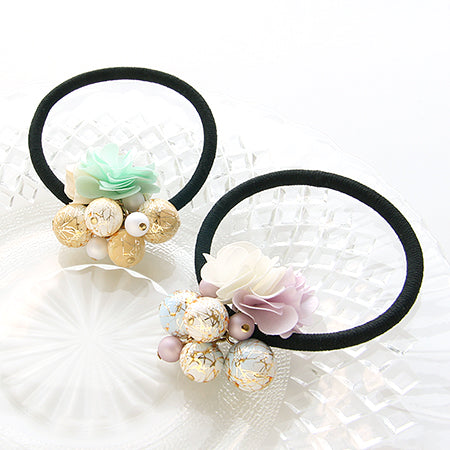 Arabesque beads gold line light brown