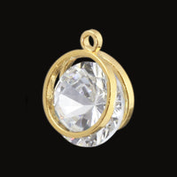 Charm zirconia round-frame gold