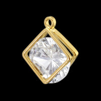 Charm zirconia square frame gold