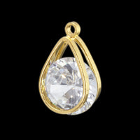 Charm zirconia drop frame gold