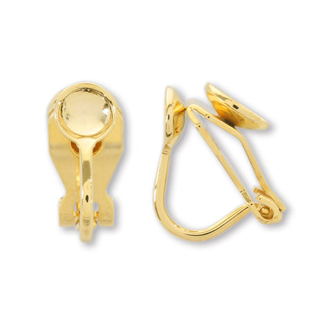 Earrings triangular spring style bowl on both sides gold