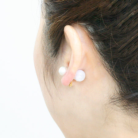 Earrings triangular spring style bowl on both sides gold