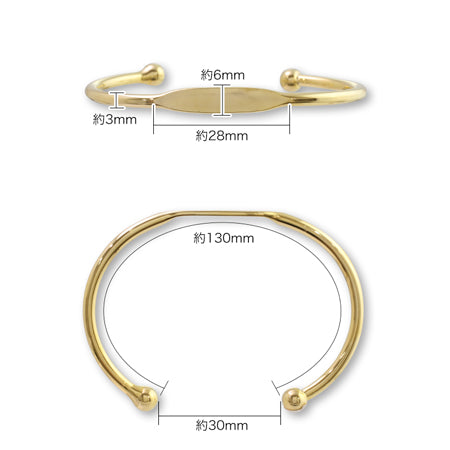 Bangle center flat rhodium color