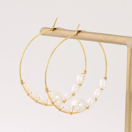 Earrings wire hoop No.2 gold