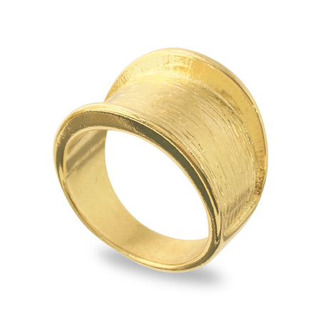 Clay base ring stand oval large gold (with coating)