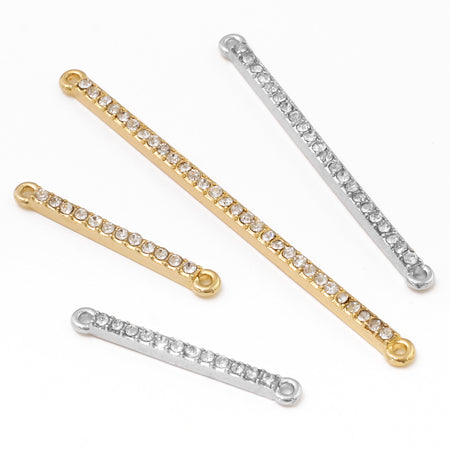 Metal stick with stone 2 rings Crystal/RC