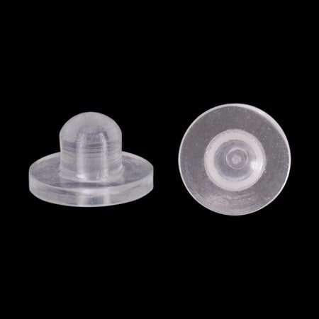 蝶バネイヤリング用ゴム ボタン 丸皿15mm/シャワー16mm用 クリア