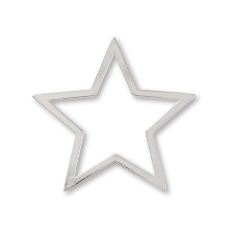 Metal ring parts star rhodium color