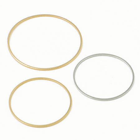 Metal ring parts thin line round gold