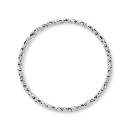 Metal ring parts pattern line round rhodium color