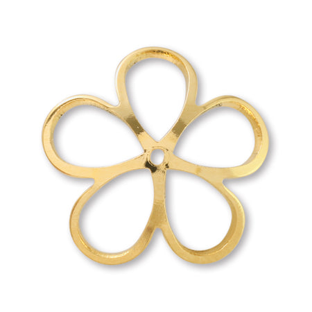 Metal flower five petals 2 gold