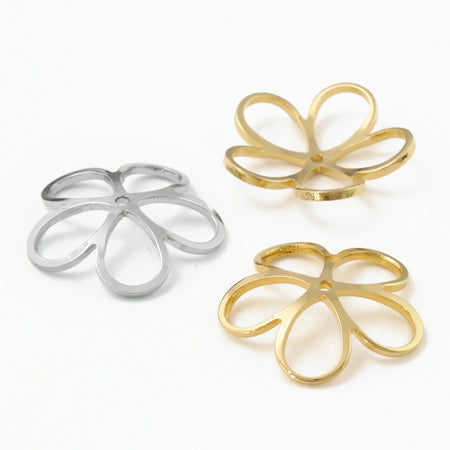 Metal flower five petals 2 gold