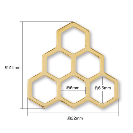 Metal parts honeycomb 1 rhodium color